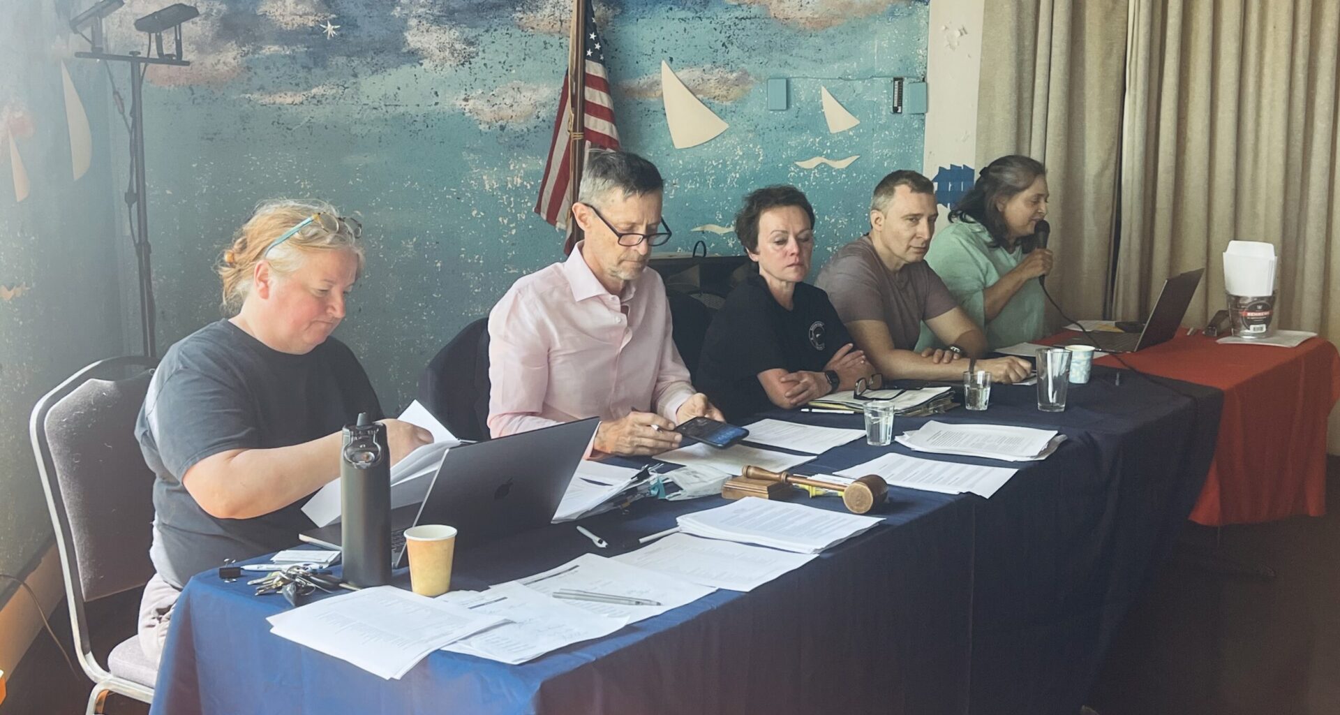 From left: Krissy Madrid, secretary; Commodore Dexter Buell; Victoria Tron, vice commodore; Eugene Kharlamb, rear commodore; and Maria Morrill, treasurer. Photo: Wayne Daren Schneiderman/Brooklyn Eagle