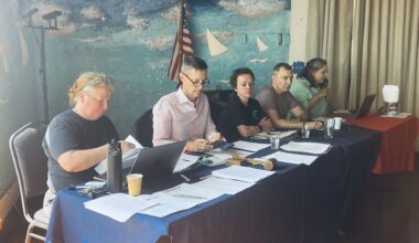 From left: Krissy Madrid, secretary; Commodore Dexter Buell; Victoria Tron, vice commodore; Eugene Kharlamb, rear commodore; and Maria Morrill, treasurer. Photo: Wayne Daren Schneiderman/Brooklyn Eagle