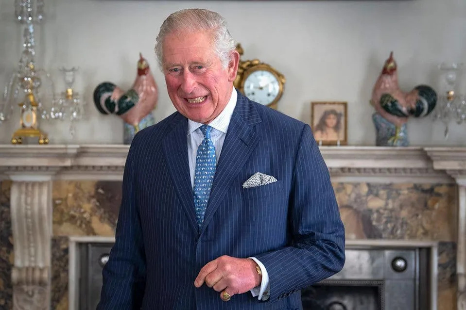 King Charles smiling at Clarence House