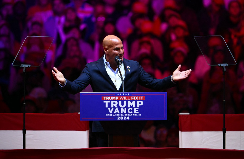 New York Radio Personality Sid Rosenberg speaks during a campaign rally for former US President and Republican presidential candidate Donald Trump at Madison Square Garden in New York, October 27, 2024.