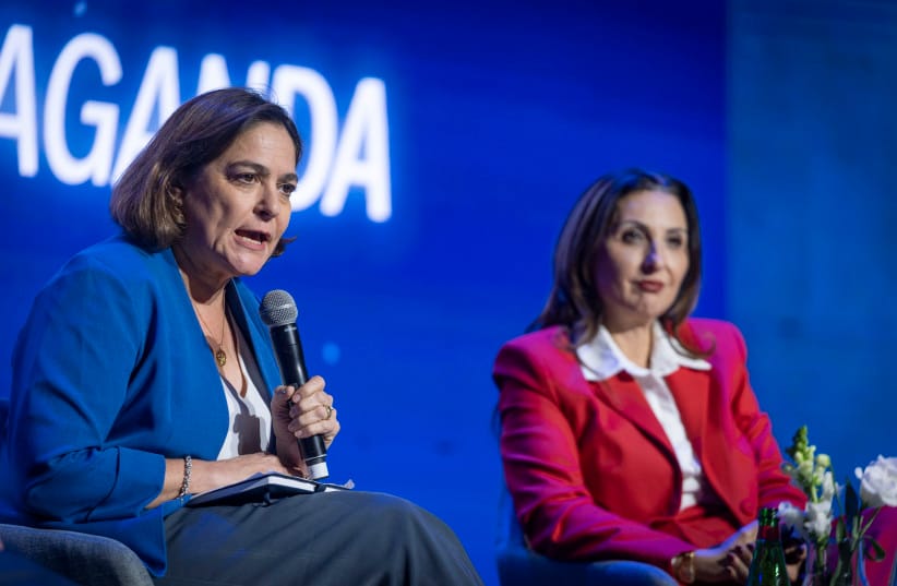 Caroline Glick, International Affairs Advisor to the Prime Minister of Israel attends the FOZ Ambassadors Summit in Jerusalem, December 7, 2025.