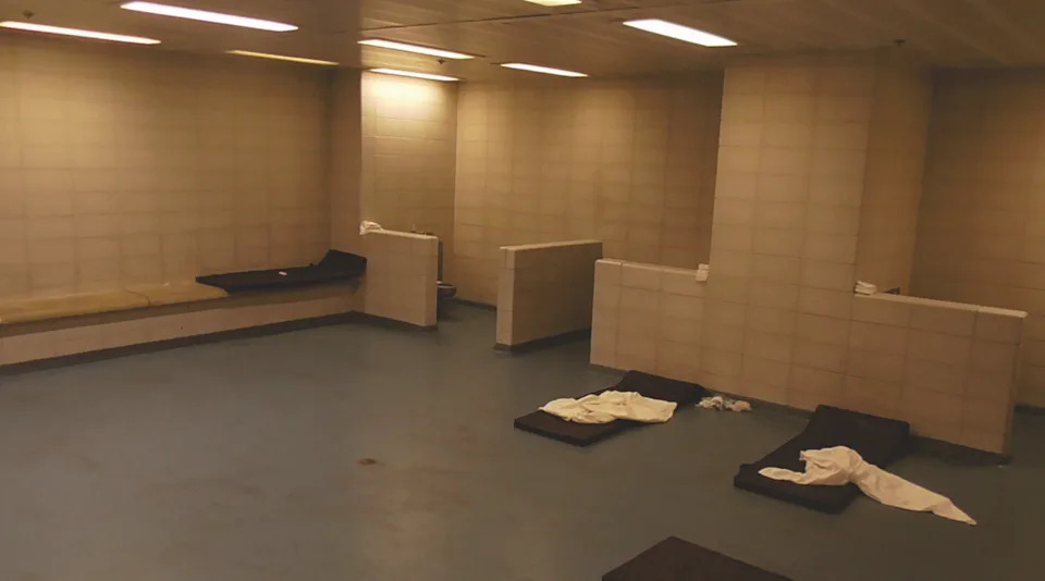 ICE sought to prevent the release of images showing the inside of a holding cell in downtown Manhattan, where detainees were crammed into a makeshift detention space after a surge of arrests in 2025 (United States District Court for the Southern District of New York)