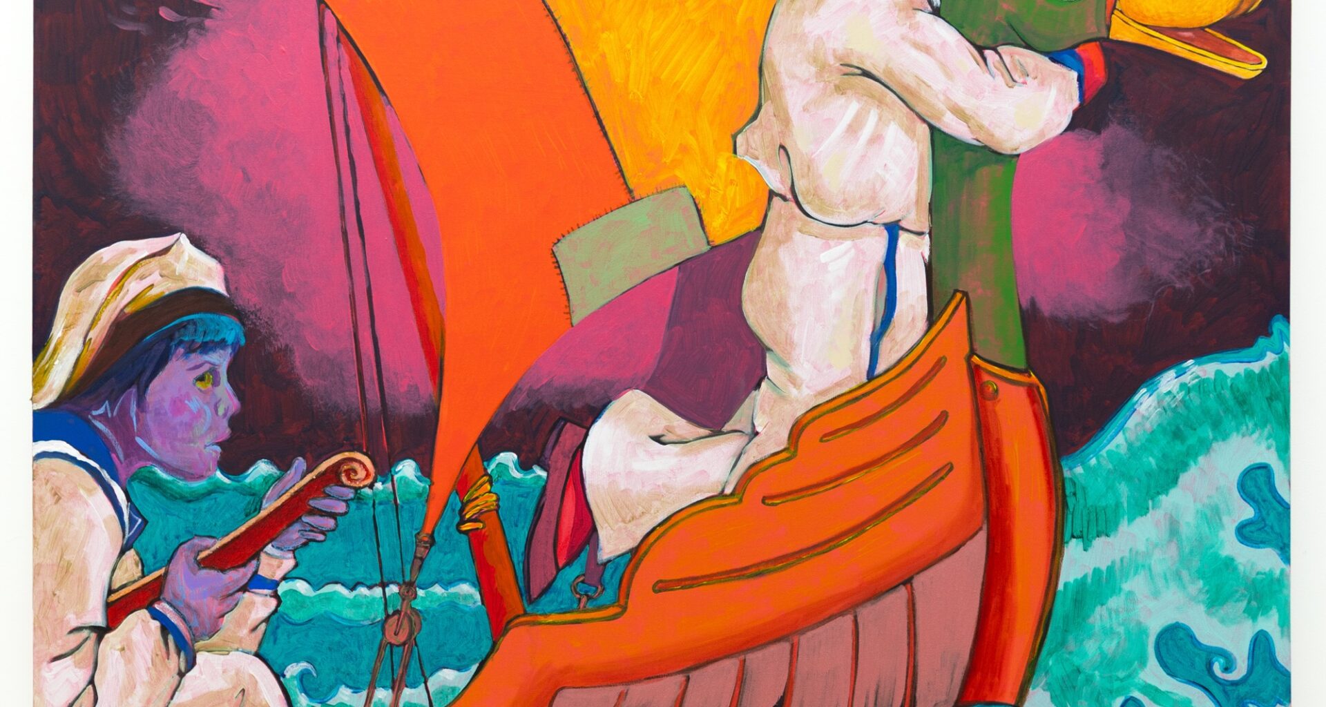Archie Rand, Duck, 2025. Acrylic on canvas, 60 × 48 inches. Courtesy the artist and Jarvis Art.