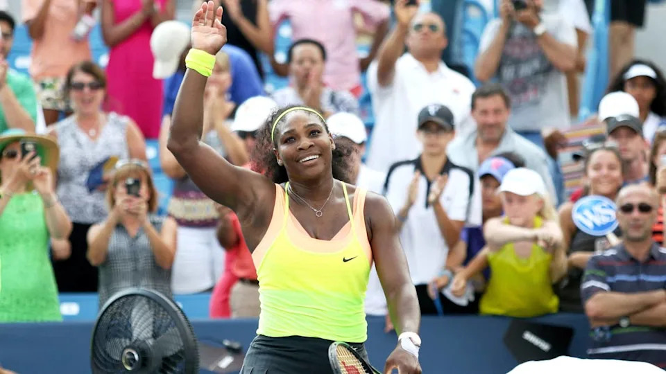 Serena Williams defeated Simona Halep, 6-3, 7-6 (5) in the Western and Southern Open finals at the Lindner Family Tennis Center in Mason on Sunday August 23, 2015.© Cara Owsley&sol;The Enquirer &sol; USA TODAY NETWORK via Imagn Images