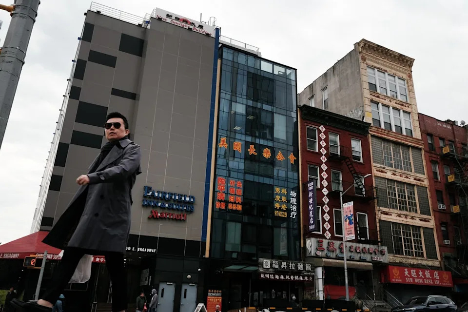 Lu and his co-defendant Chen Jinping established the police station (pictured) in Lower Manhattan (Getty)