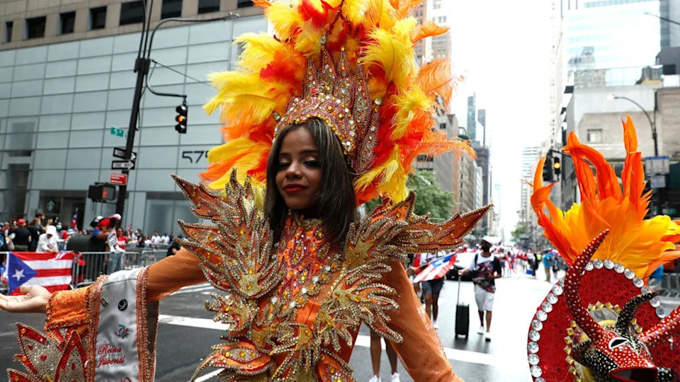 <div>NEW YORK, NEW YORK - JUNE 12: Participants march during the 2022 Puerto Rican Day Parade on June 12, 2022 in New York City. (Photo by John Lamparski/Getty Images)</div>