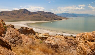 A View of the Great Salt Lake from Antelope Island Utah