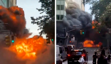 Car Explodes in Lower Manhattan, Billowing Smoke Fills Sky, on Video
