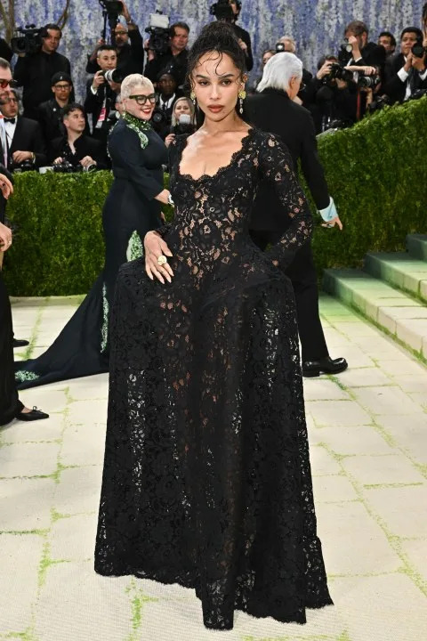 Zoe Kravitz arrives at The Metropolitan Museum of Art’s Costume Institute benefit gala celebrating the opening of the “Costume Art” exhibition on Monday, May 4, 2026, in New York. (Photo by Evan Agostini/Invision/AP)