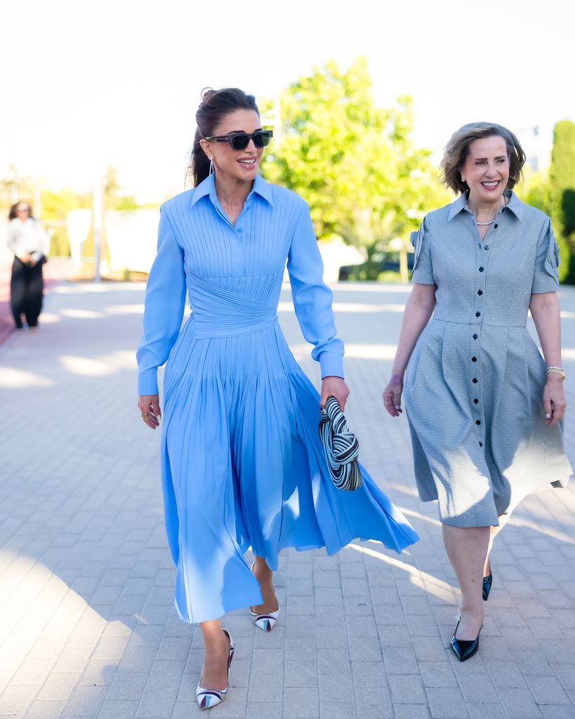 Queen Rania Revives Her Signature Blue Style in Vintage Dior Shoes