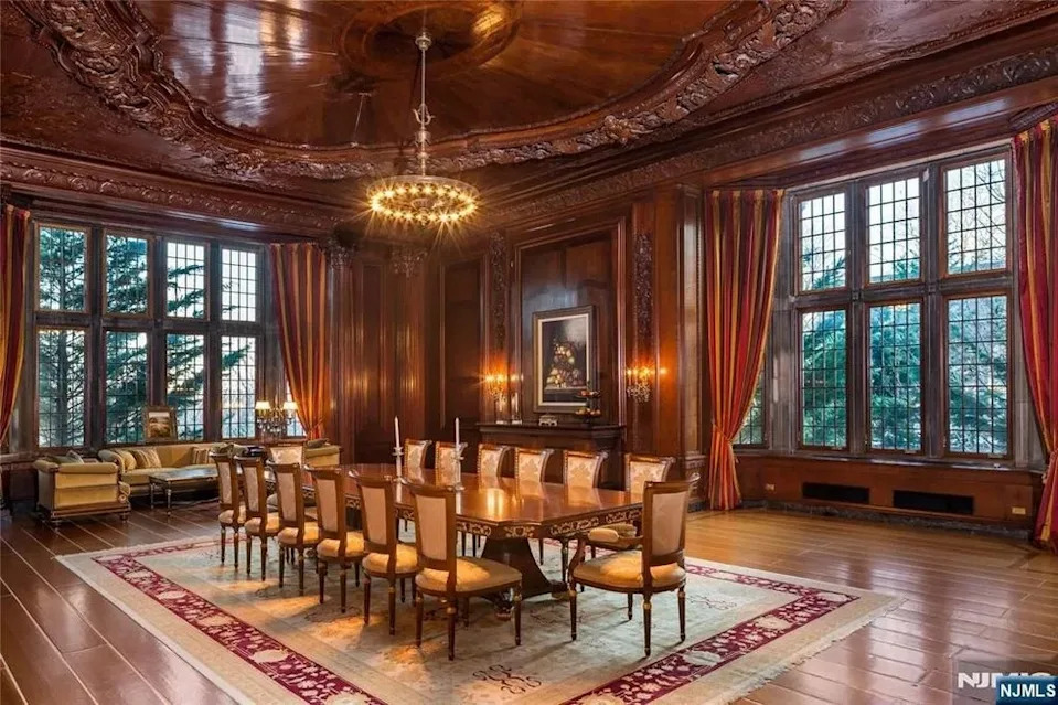 Opulent dining room in The Crocker Mansion near New York City