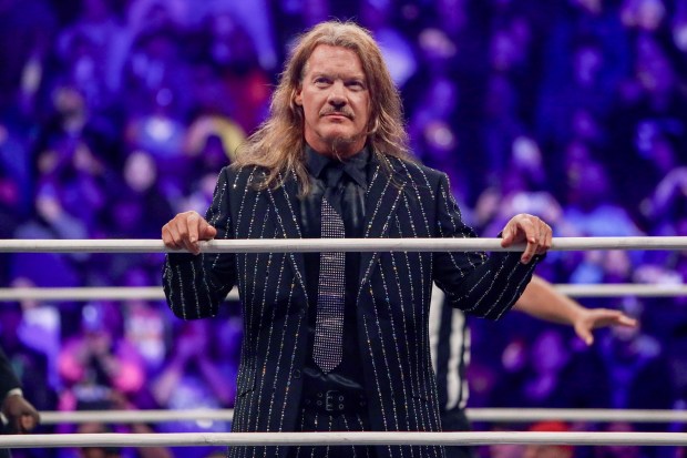 Jericho enters the ring under the roof of Louis Armstrong Stadium in Flushing NY on May 24, 2026 during a live televised broadcast of AEW Pay Per View Double or Nothing. (Photo by Andrew Schwartz)