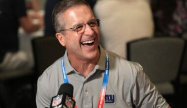 Giants fans fawn over Harbaugh, caution Jaxson Dart at NYC town hall