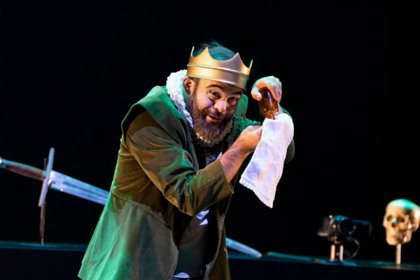 Peruvian actor Octavio Bernaza appears during a performance of 