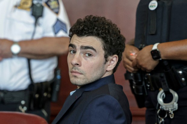 Luigi Mangione appears at a hearing in Manhattan Criminal Court in New York, Monday, May 18, 2026. 