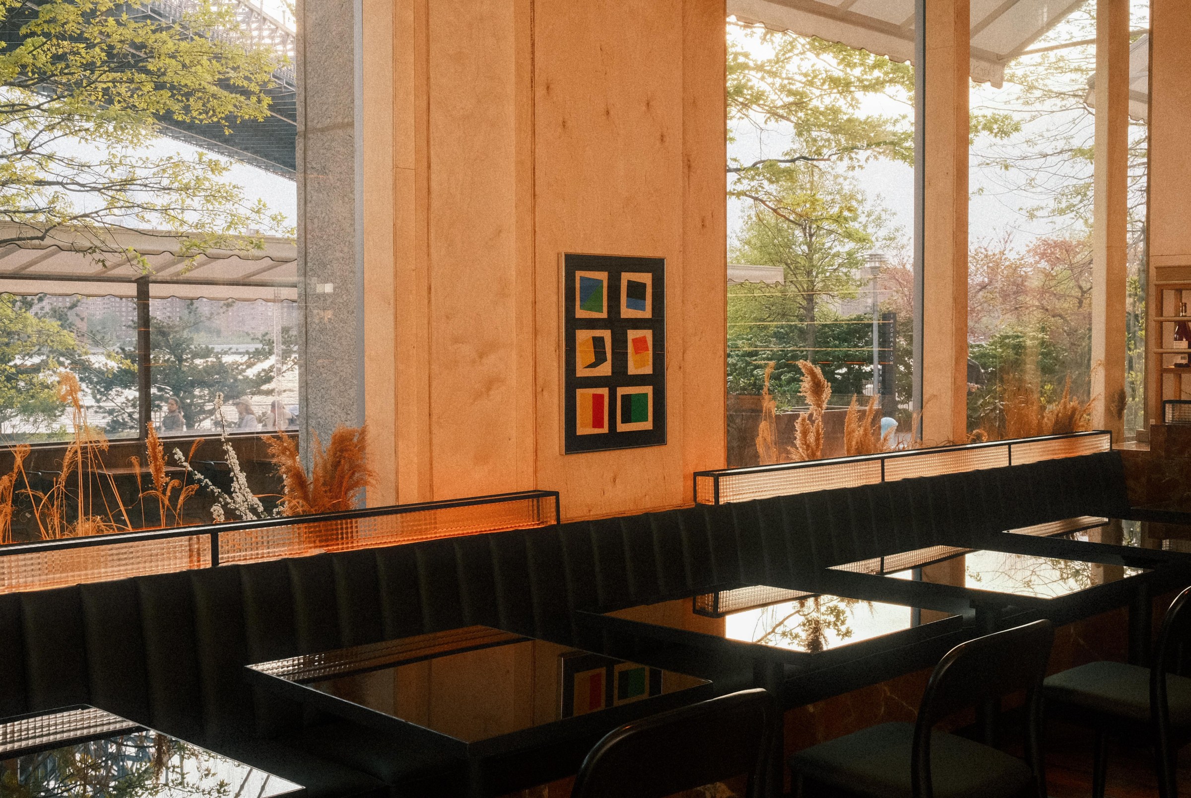A restaurant dining room.