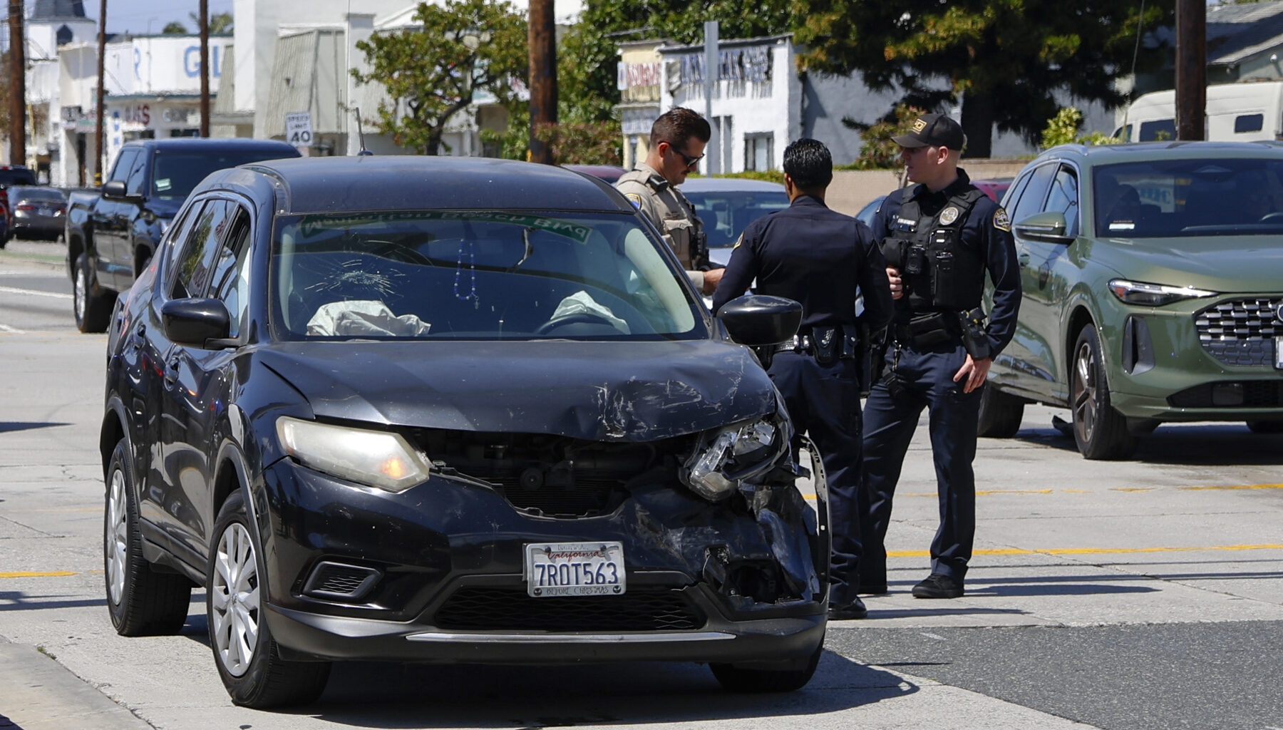 Two cars collide at Manhattan Beach Boulevard and Crenshaw intersection