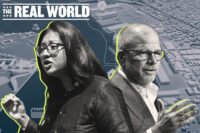 Council member Shahana Hanif and Andrew Kimball