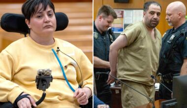 Paralyzed NYC subway shove victim breaks down as her attacker is sentenced — but can't wipe away her own tears
