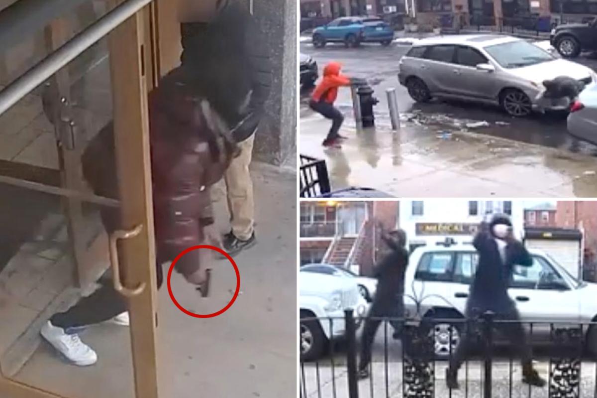Over 180 bullets fly in terrifying footage of recent NYC gun battles -- as DA flashes blood-covered gun announcing major gang bust