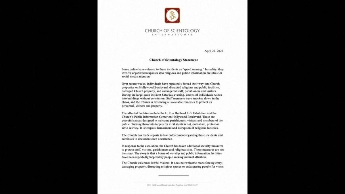 Statement from Church of Scientology