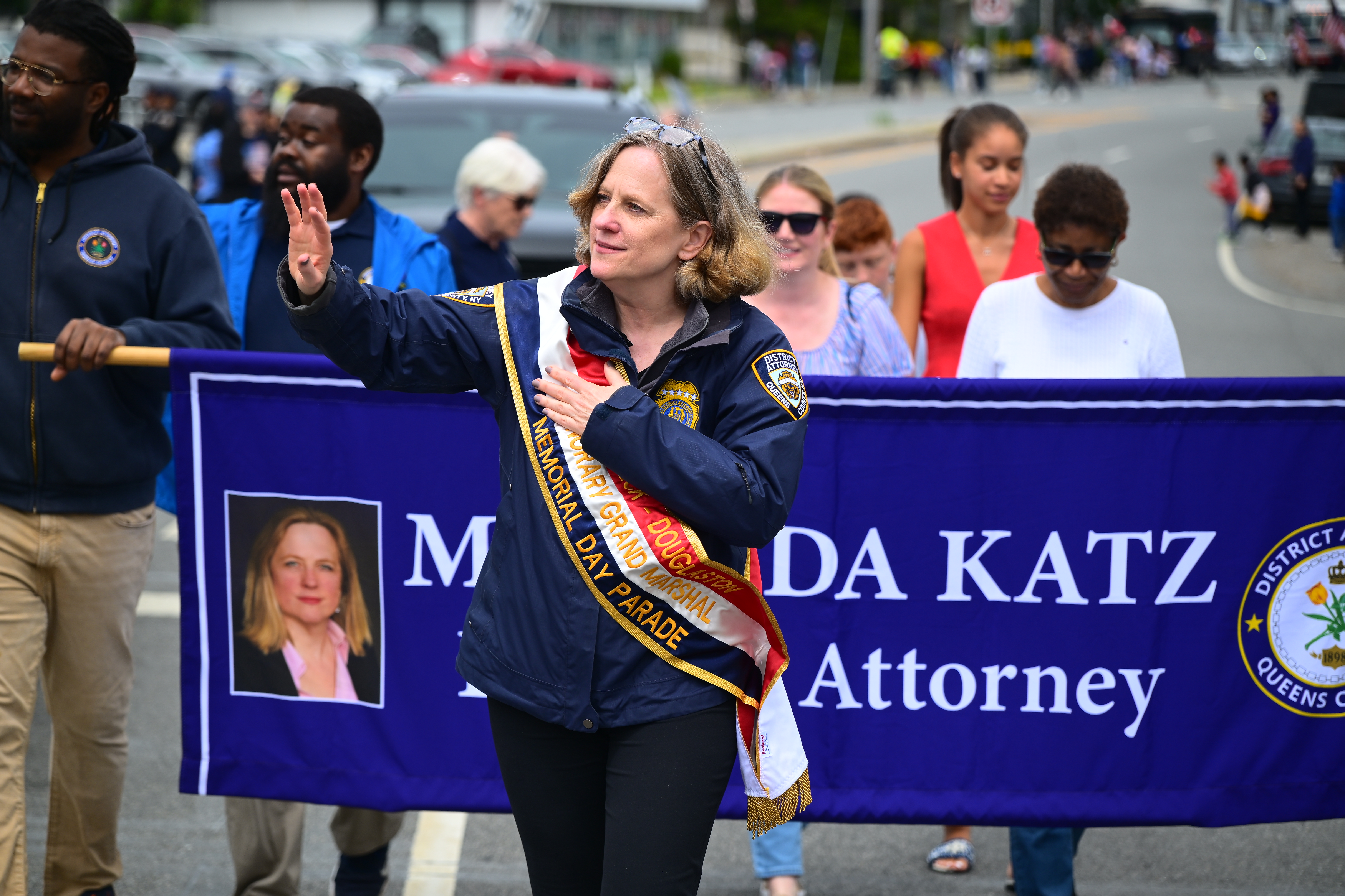 Queens District Attorney Melinda Katz marches in the parade.