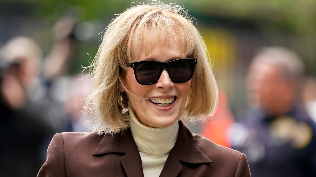 E. Jean Carroll arrives at Manhattan federal court, May 9, 2023, in New York. (AP Photo/John Minchillo, File)