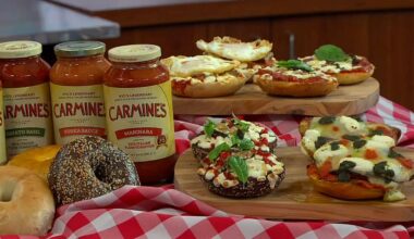 Carmine's, Tompkins Square Bagels launch pizza bagel collab