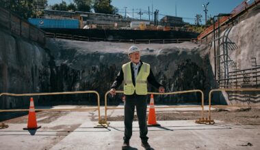 James Starace, chief of program delivery for the Gateway Development Commission, spoke during a media tour of the Palisades Tunnel Project on Tuesday, May 12, in North Bergen, N.J.