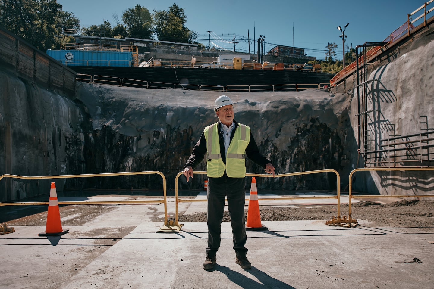 James Starace, chief of program delivery for the Gateway Development Commission, spoke during a media tour of the Palisades Tunnel Project on Tuesday, May 12, in North Bergen, N.J.