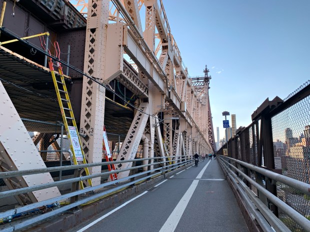 A view of the bike/pedestrian path on the Ed Koch Queensboro Bridge on May 2, 2020 in New York City. (Photo by Cindy Ord/Getty Images)