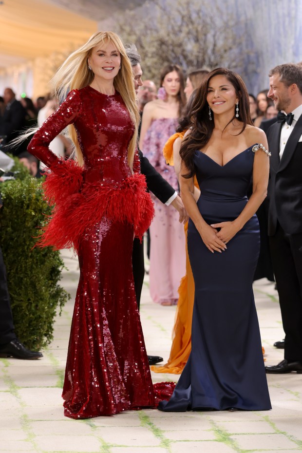 NEW YORK, NEW YORK - MAY 04: (L-R) Nicole Kidman and Lauren Sánchez Bezos attend the 2026 Met Gala celebrating "Costume Art" at the Metropolitan Museum of Art on May 04, 2026 in New York City. (Photo by Mike Coppola/Getty Images)