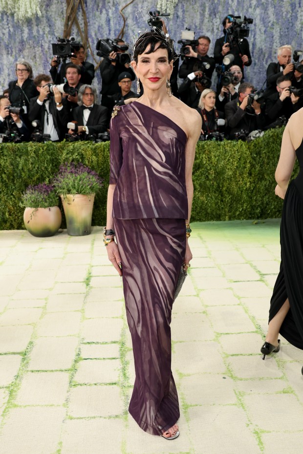 NEW YORK, NEW YORK - MAY 04: Amy Fine Collins attends the 2026 Met Gala celebrating "Costume Art" at the Metropolitan Museum of Art on May 04, 2026 in New York City. (Photo by Jamie McCarthy/Getty Images)