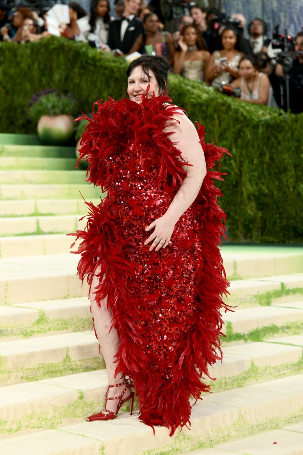 NEW YORK, NEW YORK - MAY 04: Lena Dunham attends the 2026 Met Gala celebrating "Costume Art" at the Metropolitan Museum of Art on May 04, 2026 in New York City. (Photo by Dimitrios Kambouris/Getty Images for The Met Museum/Vogue)