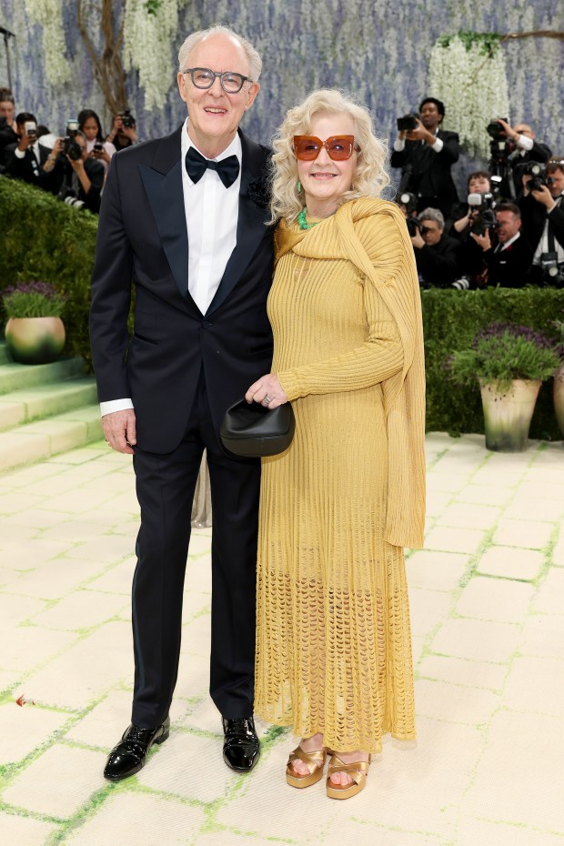 NEW YORK, NEW YORK - MAY 04: (L-R) John Lithgow and Mary Yeager attend the 2026 Met Gala celebrating "Costume Art" at the Metropolitan Museum of Art on May 04, 2026 in New York City. (Photo by Mike Coppola/Getty Images)