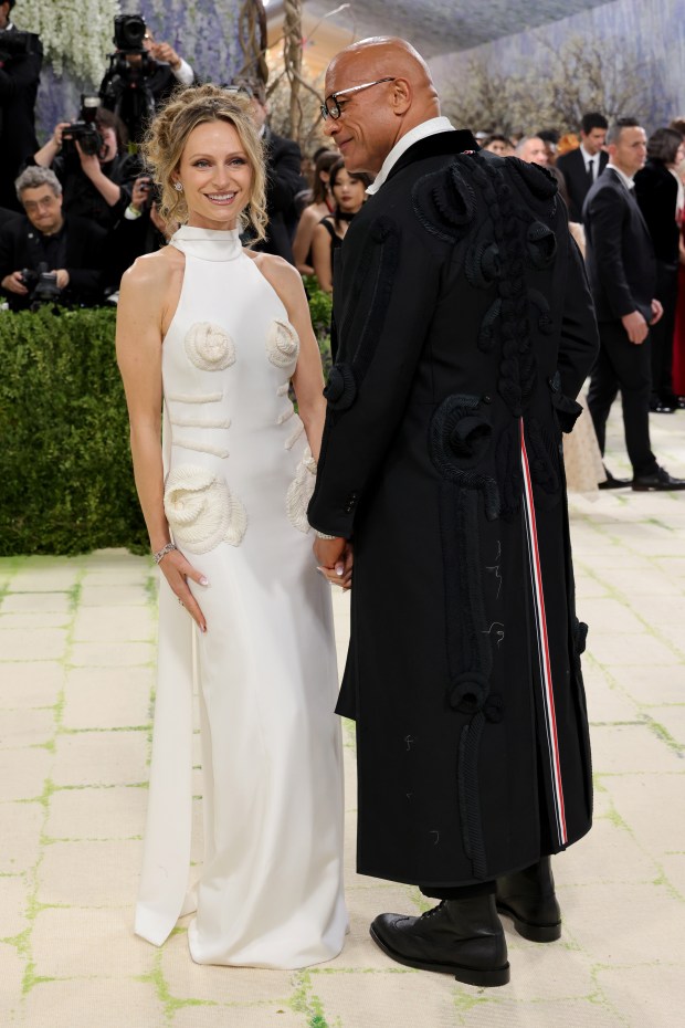 NEW YORK, NEW YORK - MAY 04: (L-R) Lauren Hashian and Dwayne Johnson attend the 2026 Met Gala celebrating "Costume Art" at the Metropolitan Museum of Art on May 04, 2026 in New York City. (Photo by Julian Hamilton/Getty Images)