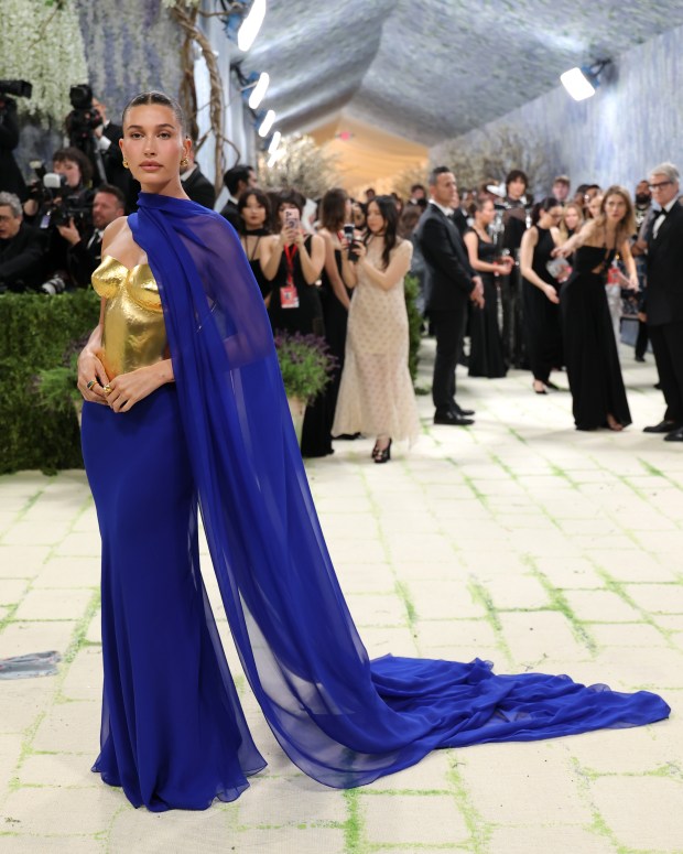 NEW YORK, NEW YORK - MAY 04: Hailey Bieber attends the 2026 Met Gala celebrating "Costume Art" at the Metropolitan Museum of Art on May 04, 2026 in New York City. (Photo by Mike Coppola/Getty Images)