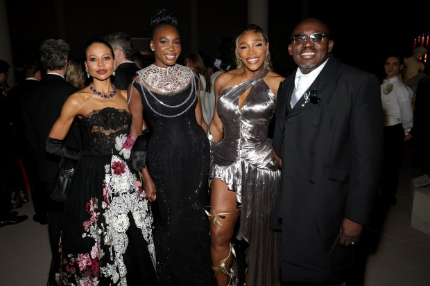 NEW YORK, NEW YORK - MAY 04: (L-R) Emma Thynn, Venus Williams, Serena Williams and Edward Enninful attend the 2026 Met Gala celebrating "Costume Art" at the Metropolitan Museum of Art on May 04, 2026 in New York City. (Photo by Arturo Holmes/MG26/Getty Images for The Met Museum/Vogue)