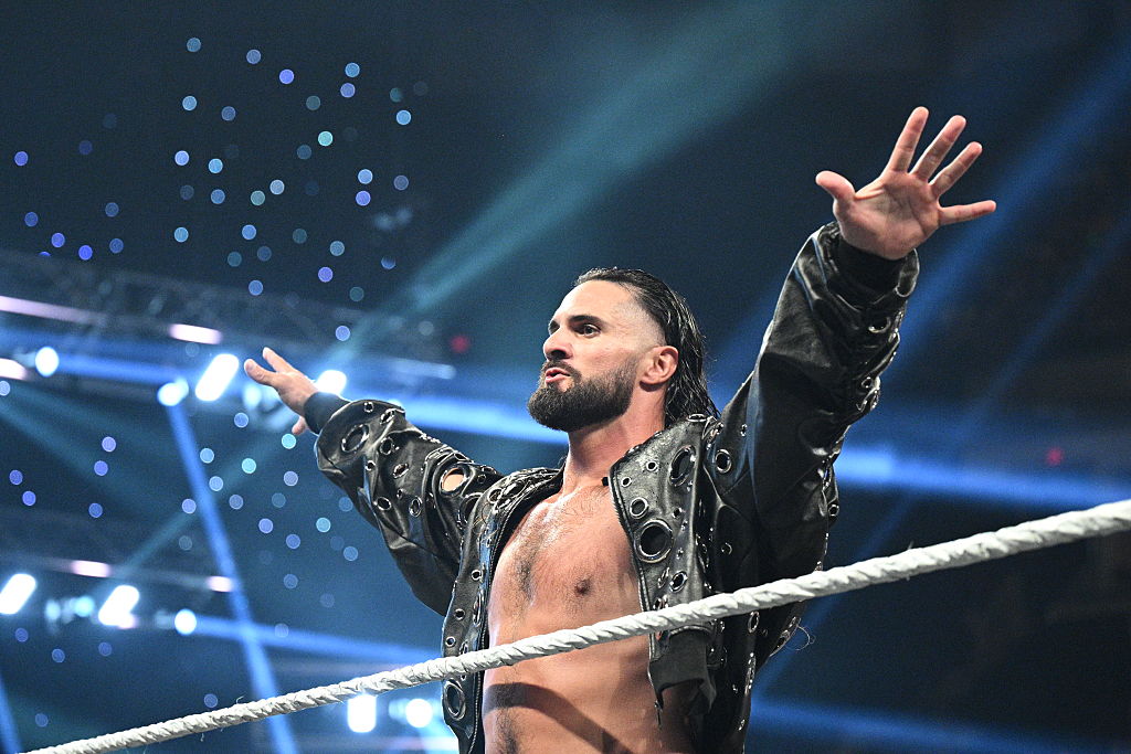 COLUMBUS, OHIO - MAY 25: Seth Rollins makes his entrance during Monday Night RAW at Jerome Schottenstein Center on May 25, 2026 in Columbus, Ohio. (Photo by Michael Marques/WWE via Getty Images)