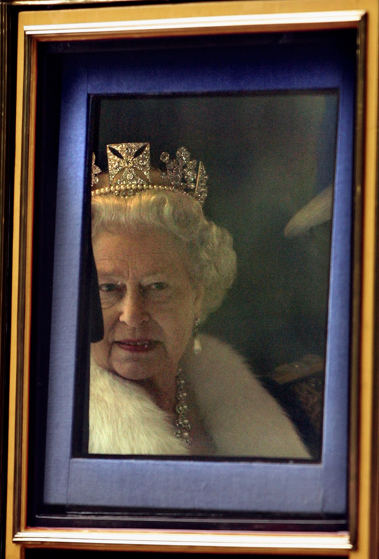 Image may contain Elizabeth II Person Accessories Adult Wedding Jewelry Face and Head