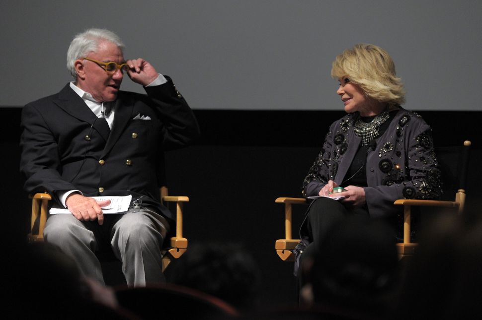 Rex Reed and Joan Rivers attend Tribeca Talks: "Joan Rivers A Piece Of Work" during the 2010 Tribeca Film Festival at the School of Visual Arts Theater on April 26, 2010 in New York City. 