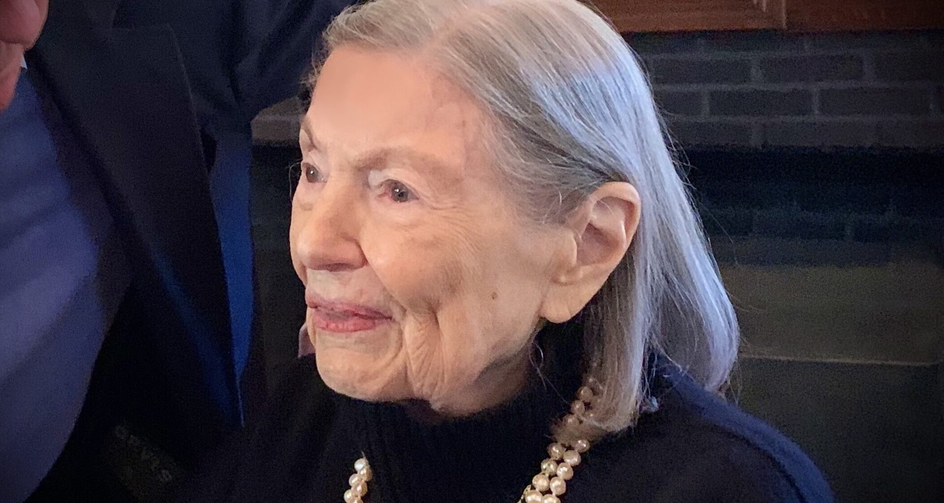 Grace Faison at a party celebrating her 100th birthday on Sunday, Nov. 3, 2024, at Plymouth Church in Brooklyn Heights. Photo: Mary Frost/Brooklyn Eagle