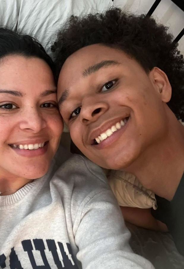 Jonathan Melo with his mother Raquel Melo.