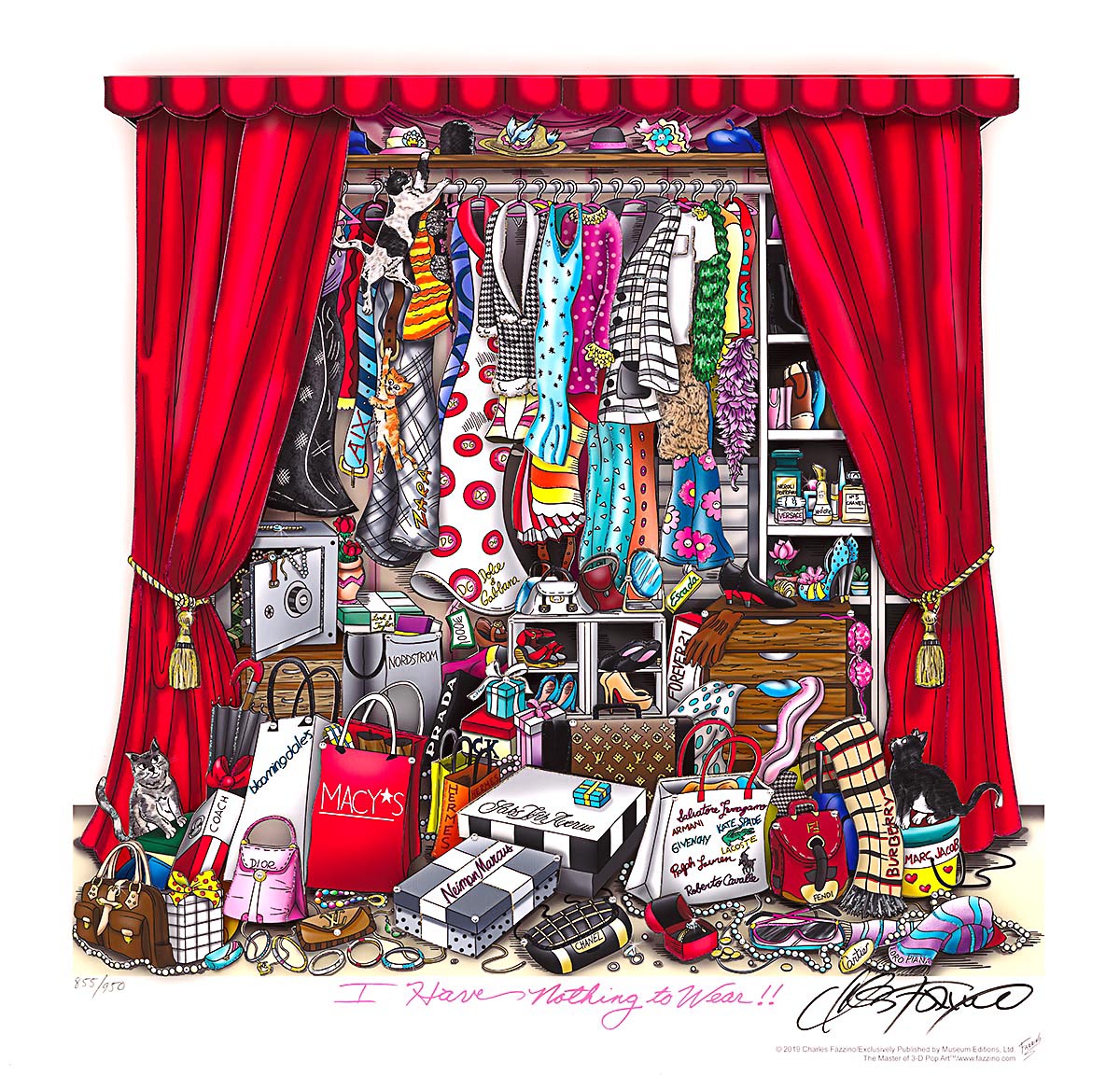 "I Have Nothing to Wear!!" by Charles Fazzino