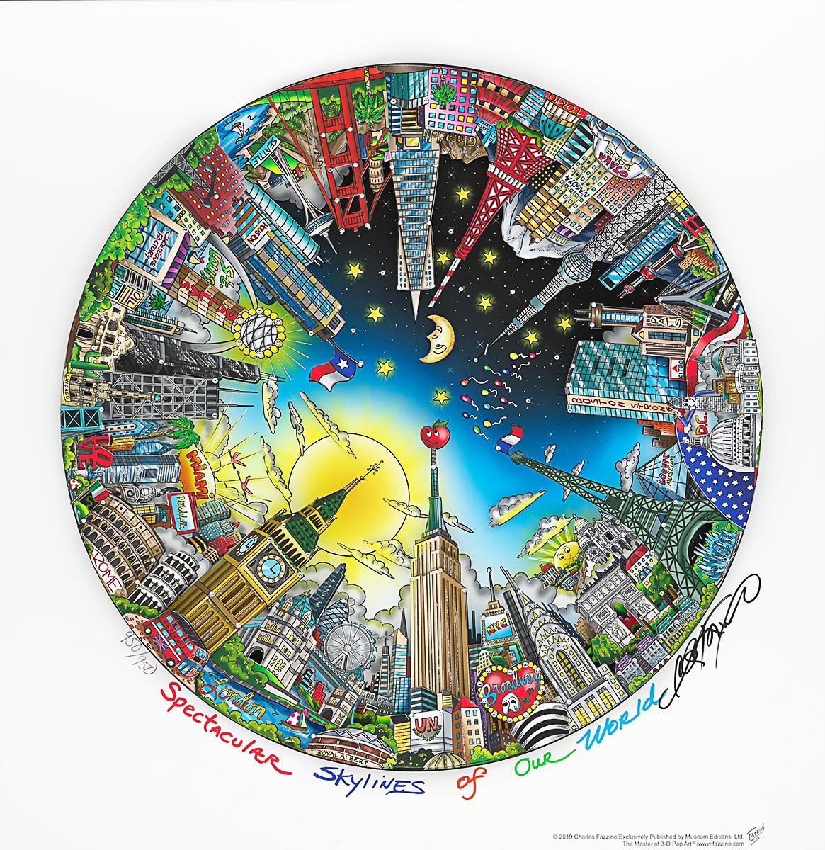 "Spectacular Skylines of our World" by Charles Fazzino.