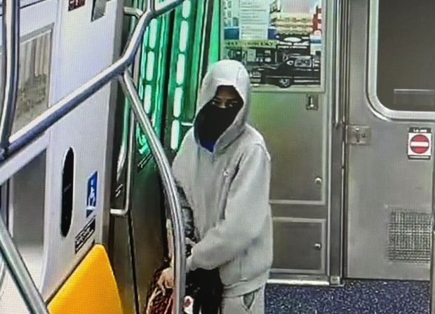 Security footage from onboard a downtown C train shows sparks flying as a young man cuts wires to steal a door switch from the in-service subway. (Obtained by Daily News)