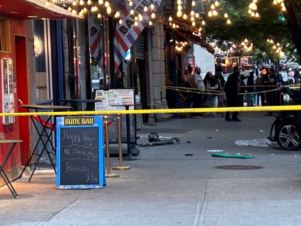 Police investigate after a vehicle struck multiple people on Amsterdam Ave. near W. 109th St. in Manhattan, New York, on Friday, May 15, 2026. (Kerry Burke / New York Daily News) 