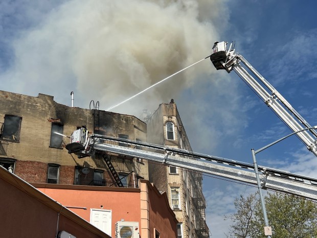 FDNY firefighters respond to a fire on E. 187th St. in the Bronx on Tuesday, April 21, 2026. (Barry Williams / New York Daily News)