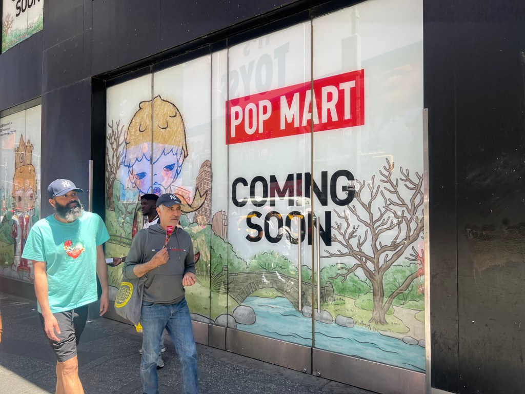Pop Mart, an asian toy store are popping up in Times Square.