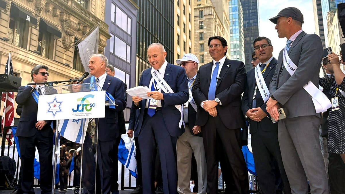 speakers at the annual Israel Day parade